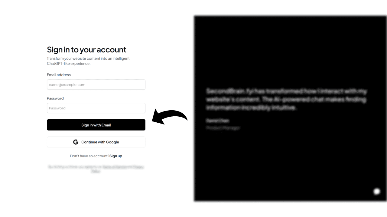 Signup or Login to Your Account - Step 1